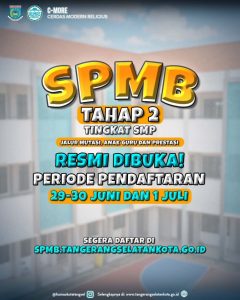 Jangan Terlewat! SPMB Tahap II SMP Negeri Tangsel Resmi Dibuka