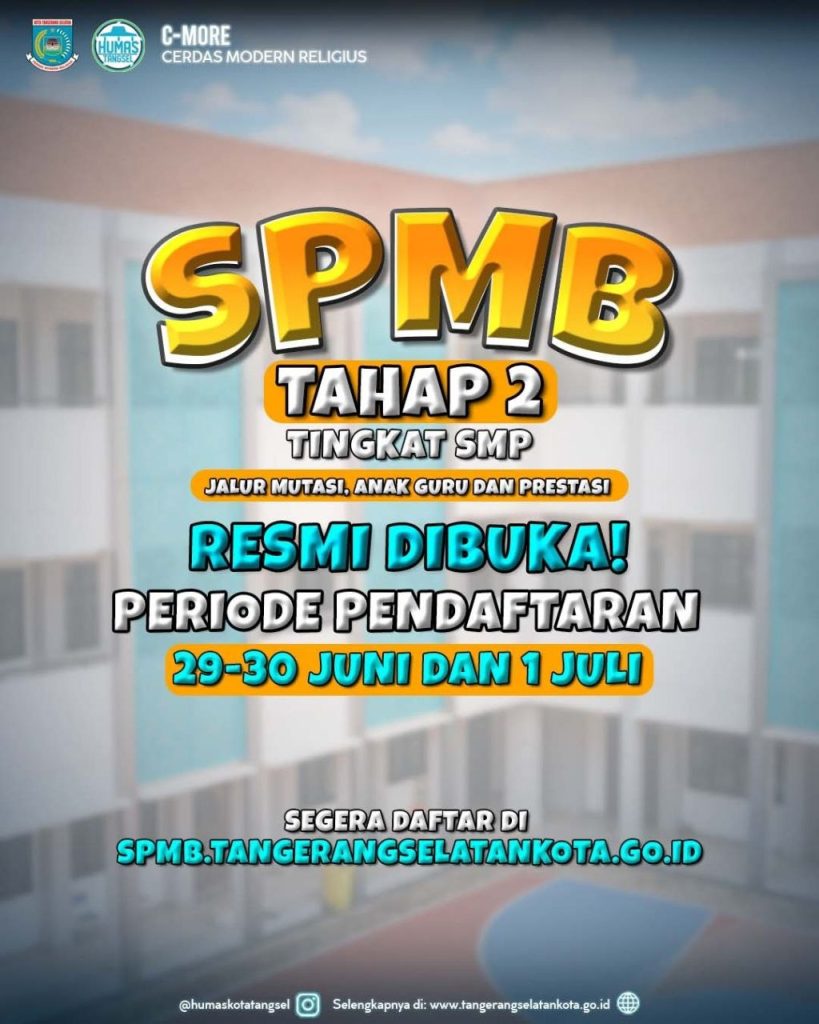 Jangan Terlewat! SPMB Tahap II SMP Negeri Tangsel Resmi Dibuka